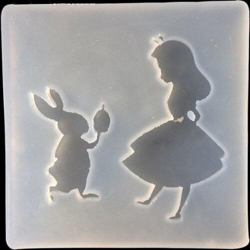 UV Resin Jewelry Liquid Silicone Mold Cartoon Girl Rabbits Shape Resin Molds For DIY Necklace Pendant Charms Toys Making Jewelry