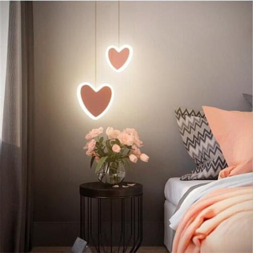 Modern Kids Room Pink/White Suspension Fashion Bedside Bed Room Comfortable Drop Light 2648