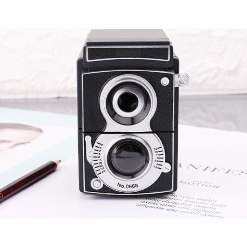 Retro Vintage Camera Style Pencil Sharpener Mechanical Manual Hand Cranking Stationery Student Gift DXAB