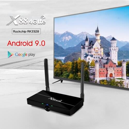 Ready to Ship power android tv box, 4G LTE OTT tv box with SIM Card, mobile tv player RK3328 2g 16g set top tv box 4G LTE