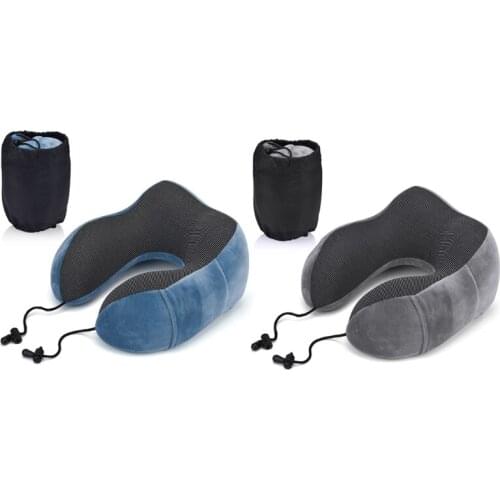 Storage Memory Cotton U-shaped Pillow Portable Travel Neck Pillow Office Anti