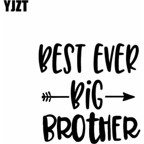 YJZT 13.9CM*13.5CM BEST EVER BIG BROTHER Arrow Vinyl Decal Car Sticker Black Silver C10-02158