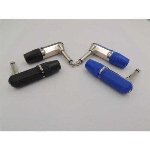1/4 inch 6.35mm 90 Degree Right Angle Cable Mono Input Plug Adapter Converter connector with Metal End