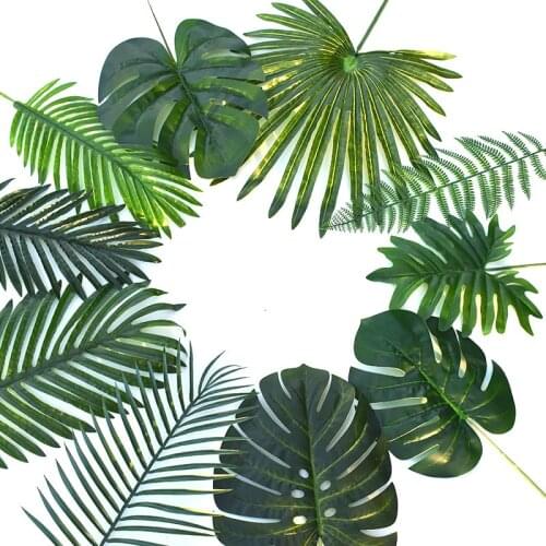 1pc Artificial Monstera Plants Plastic Tropical Palm Tree Leaves Home Garden Decor Accessories Photography Decorative Leaf