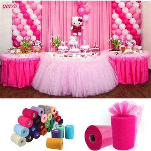 22mX15cm Tulle Roll Spool Tutu Gift Wrap Wedding Table Runner Decoration Birthday Party Baby Shower Event Decoration Supplies 5z