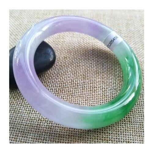 58mm Certified (Grade A) 100% Natural Lavender Jadeite JADE Bracelet Bangle