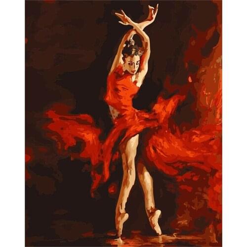 5d Diy Diamond Painting Cross Stitch Red dress dancer Rhinestones 3d Diamond Embroidery Sale diamond Mosaic Handicraft TY111