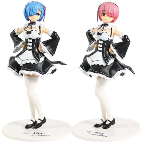 Anime Re: Zero Kara Hajimeru Isekai Seikatsu Ram / Rem Maid Ver. PVC Figure Collectible Model Toy