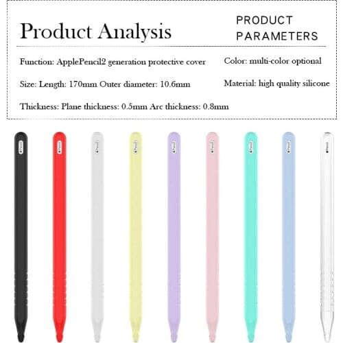 For Apple Pencil 2 Case Soft Silicone Holder Pen Cover Compatible For Ipad Tablet Touch pen Protective Case 2020