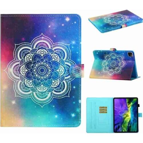 For iPad Pro 11 Case 2020 10.2 iPad 8th Generation Stand Cover Mandala Leather for iPad Air 2 Case 9.7 2018 2017 Air 3 10.5 Case