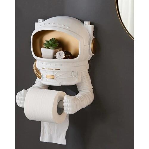 Cute Astronaut Figurine Toilet Paper Holder Case Tissue Boxes Toilet Roll Holder Napkin Organizer Nordic Storage Box Home Decor