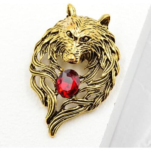 CINDY XIANG New Vintage Animal Lion Head Brooches for Men And Women Suit Shirt Big Crystal Pins Brooch Unisex Jewelry 2 Colors