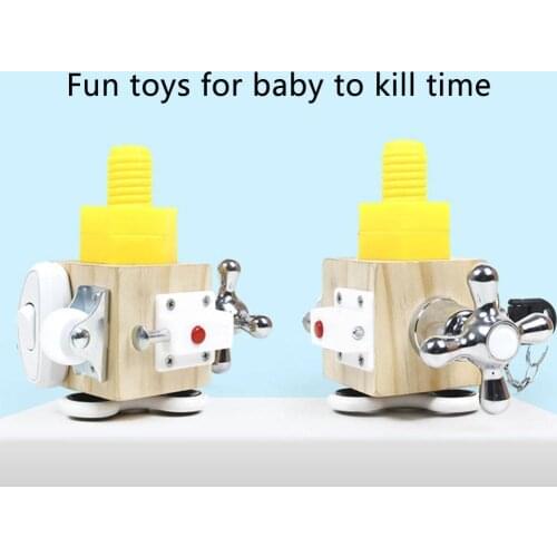 Wooden Busy Cube Multifunctional Busy Block Unlock Toys Baby Fidget Board Montessori Busy Training Early Box Lock Learning A7J8
