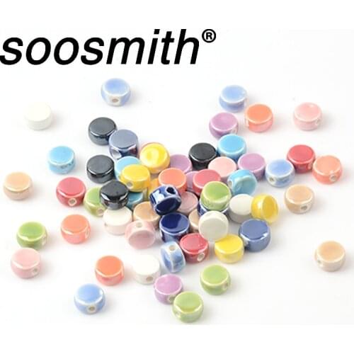 8mm 30 Pcs Ceramic Colorful Round Cake Ceramic Beads For Jewelry Making DIY Accessorie Wholesale Bracelet Necklace Crafts