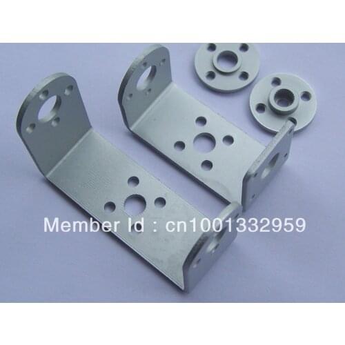 5 set/lot Robot servo mount Bracket :Aluminum metal U holder + servo arm round+screws