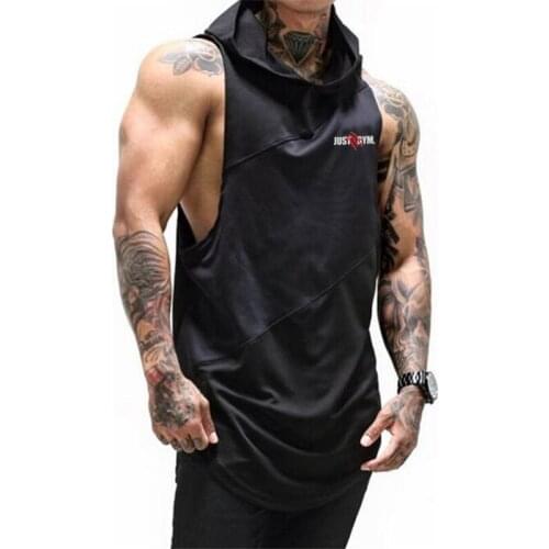 Brand Hooded New Gyms Tank Top Men Cotton Vest Bodybuilding Muscle Tops Sleeveless Shirt Casual Clothing Singlet Fitness Tops