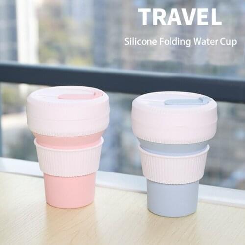 Multifunctional Silicone Foldable Water Cup Portable Travel And Business Trip Retractable Cup With Habit Net Red Coffee Cup