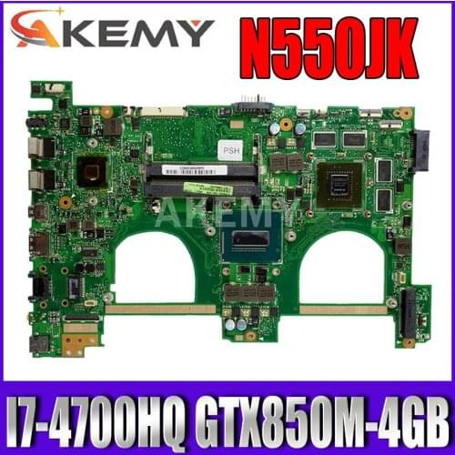 N550JV Laptop motherboard for ASUS VivoBook N550JK N550JX Q550JV G550JK original mainboard I7-4700HQ GTX850M-4GB