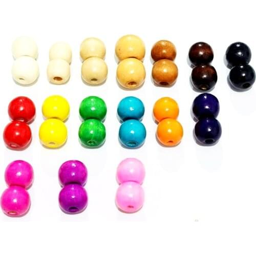 5-25mm Wholesale Mixed Colors Round Wooden Beads Making DIY Bracelet Necklace Loose Beads Jewelry Accessories