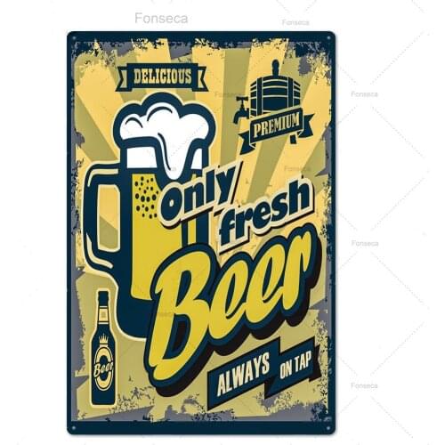 Beer Metal Tin Sign Funny Metal Poster Plaque Metal Vintage Wall Decor Bar Pub Club Man Cave Decorative Plate