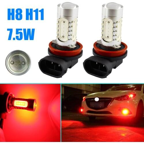 Fit For Auto Accessories Fog Light Bulbs Lens Projector Driving Foglight Lamp LED Accessories H11 H8 12V 7.5W Trim Red Color