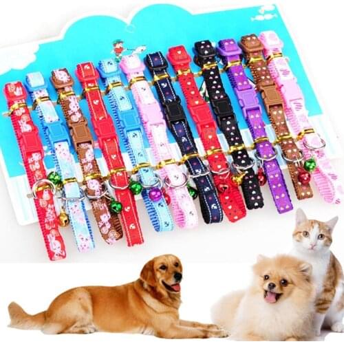 Adjustable Pet Dog Collars Puppy Cat Collar Harness Fashion Small Pet Neck Chain Dog Leash Collar with Bell