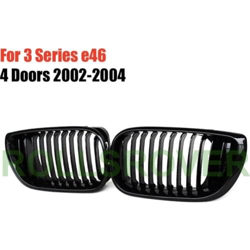 ROLLSROVER Front Bumper Grille Grill For 3 Series E46 4 Doors 2002-2004 Single Strip Car Styling