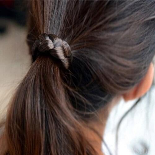 2017 Womens Hair Accessories Braided Synthetic Plaited Plait Elastic For Ponytail Holders Scrunchies Hairband Dropshipping2017