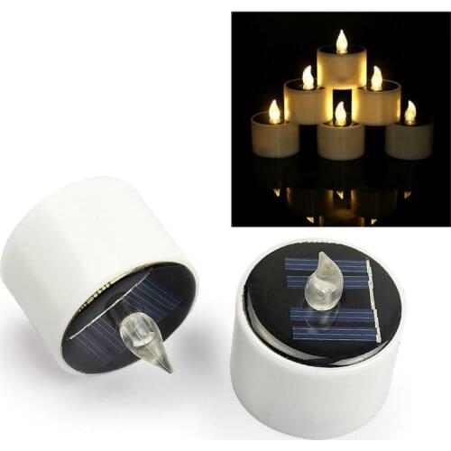 1PCS Solar Powered LED Votive Tea Lights Flameless Rechargbale Candles Lights Tea Lamps for Home Bar Bedroom Living Room Garden