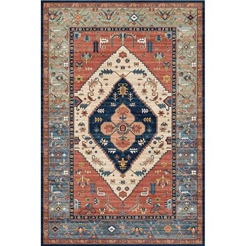 Turkish Style Rug 120X160CM Persian American Country Living Room Sofa Coffee Table Retro Carpet Home Bedroom Bedside Doormats