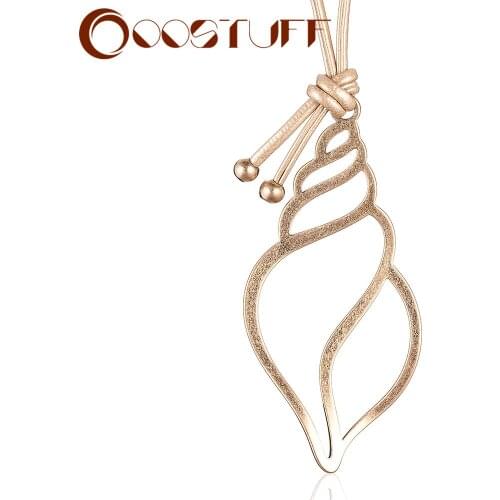 Vintage Womens Conch Jewelry Simple Pendants Long Rope Chains Statement Necklaces Suspension Female Neck Decoration Accessories
