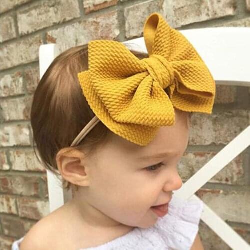 Newborn Headband Ribbon Nylon Elastic Hair Band Hair Bows Baby Headdress Kids Hair Accessories Beautiful Cute Flower Elastic Bow