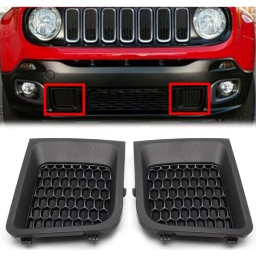 1 Pair Car Front Lower Bumper Grill Bezel Cover Bumper Mesh Grille Protector Case For Renegade 15-17 Vehicle Accessories