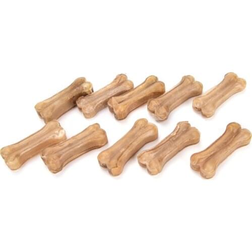 10Pcs/Lot Dog Toys Bones Hot Crystal Leather Pressing Bone Chews Snack Food Treats Dogs Bones For Pet Dog Supplies Wholesale
