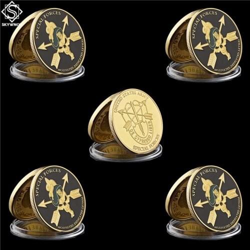 5PCS USA Military Green Berets Special Forces Challenge Coin Set USA Liberty Army Coin Collection