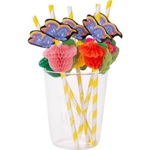 6pcs/lot sunflower paper drinking straws BIRTHDAY PARTY SUPPLIES PAPER AND HONEYCOMB TISSUE STRAWS FANTASY
