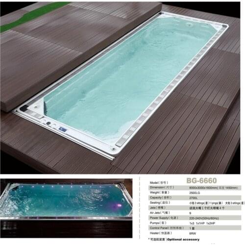 8m Long Large Outdoor Family Acrylic Endless Swim Pool BG-6660
