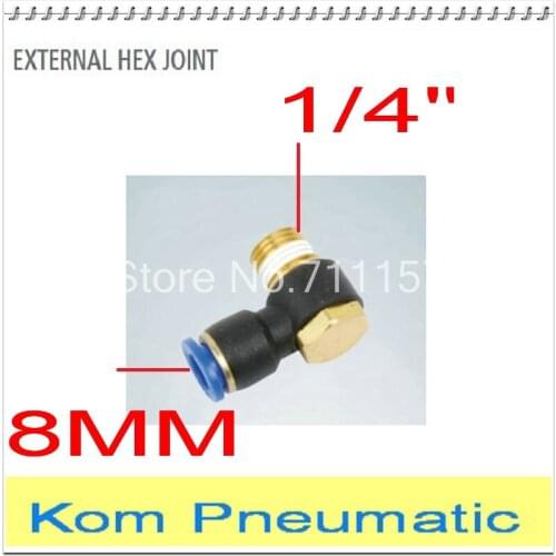 Fedex Free Shipping PH 8-02 Pneumatic Hex Head Air Fitting 8mm Tube Push In To 1/4" 1/4 inch Quick Connector Pipe Hose Joint