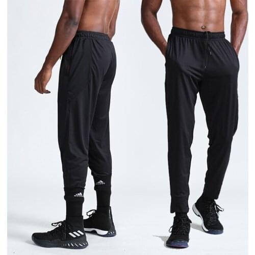 Men Sports Pants Warm Up Pants with Pockets Workout Gym Running Training Black Running Gym