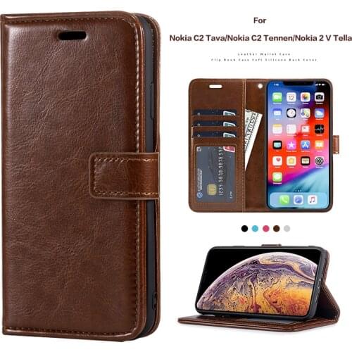 PU Leather Flip Case For Nokia C2 Tava Silicone Photo Frame Case Wallet Cover For Nokia C2 Tennen Nokia 2 V Tella Business Case