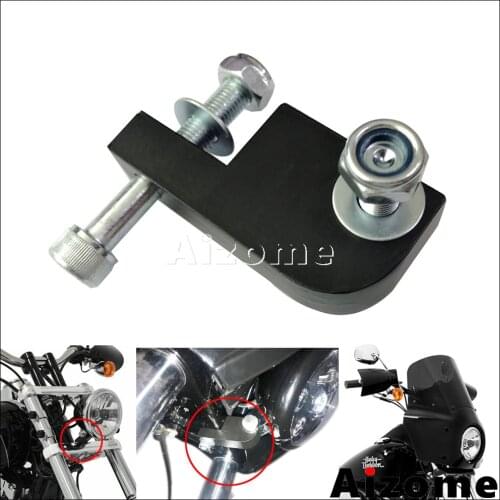 Black Headlight Fairing 39-49mm Fork Headlamp Relocation Bracket Headlight Extension Block For Harley Dyna FXDL FXDF FXDB FXDWG