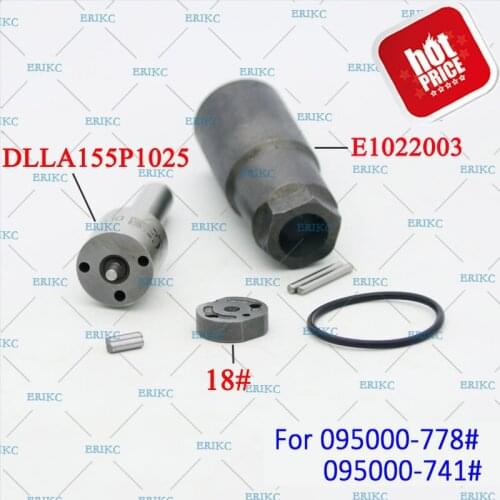 ERIKC Diesel Fuel Injector 7780 7410 Overhaul Repair Kit Nozzle DLLA155P1025 Valve Plate 18#, Pin, Sealing Ring For Toyota Hilux