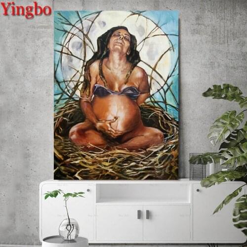 Hot ! Needlework Diamond Embroidery Birdhouse pregnant mother woman Diamond Painting Square/Round Rhinestones Home Decoration