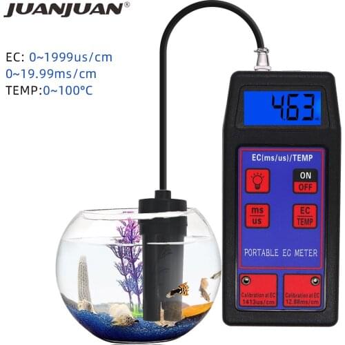 2 in 1 EC Temperature Meter Waterproof Water Quality Tester Measurement Tool EC-8423 for Aquarium Pool Water Monitor 50%off