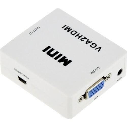 Kebidu 1080P VGA2HDMI Video Box Audio Adapter Portable Mini VGA to HDMI-compatible Converter For Notebook PC HDTV Projector TV