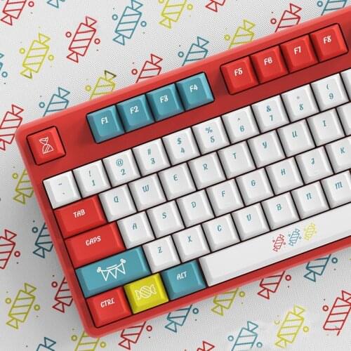 Color Toffee Pudding Keycap PBT Dye Sublimation Mechanical Keyboard Key Cap XDA/ Cherry Profile ANSI ISO MX Switches for 60%/104