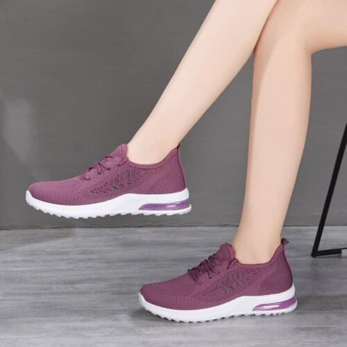 Womens Sneakers Air Mesh Woman Autumn Shoes Lace Up Walking Spring Tennis Female Knitting Breathable Ladies Vulcanized Shoes