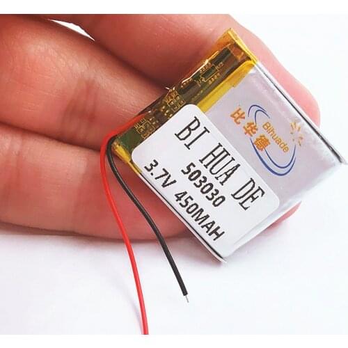 Polymer battery 450 mah 3.7 V 503030 smart home MP3 speakers Li-ion battery for dvr,GPS,mp3,mp4,smart watch,speaker LED Light