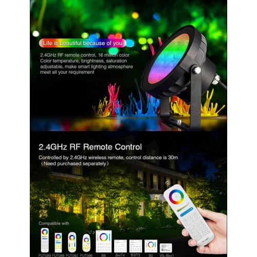Miboxer New 18W Garden Light FUTC09 RGB+CCT led Lawn Light Waterproof IP66 Outdoor Lighting AC100~240V 50/60Hz