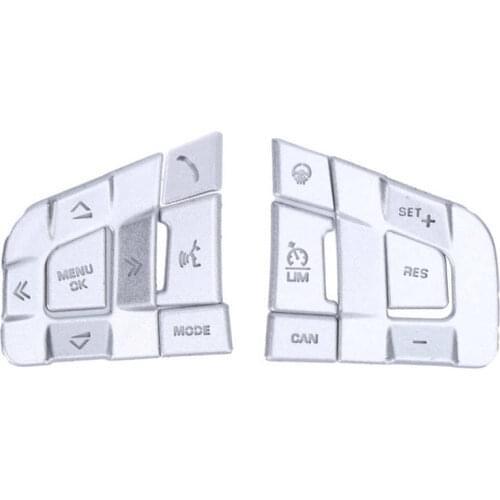 Steering Wheel Button Decal Steering Wheel Buttons Stickers Silver Aluminium Alloy Replacement for Land Rover Discovery Sport